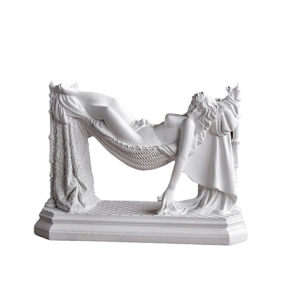 Escultura Venus Goddess Nordic Resin 23 cm com acabamento branco