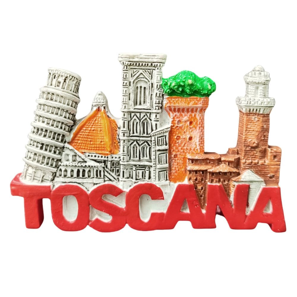 Lembrança de resina 3D Fridge Magnet Tuscany com marcos icônicos