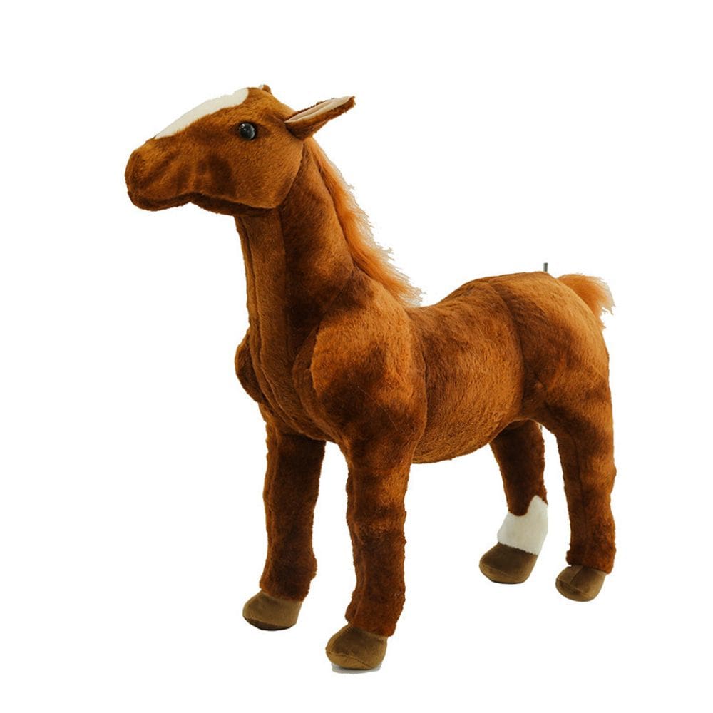 Boneca de brinquedo de pelúcia, figura realista de cavalo em pé de 40 cm