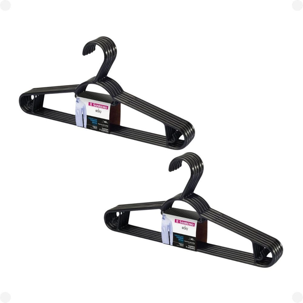 Kit Com 12 Cabides De Plástico Adulto 40Cm Sanremo