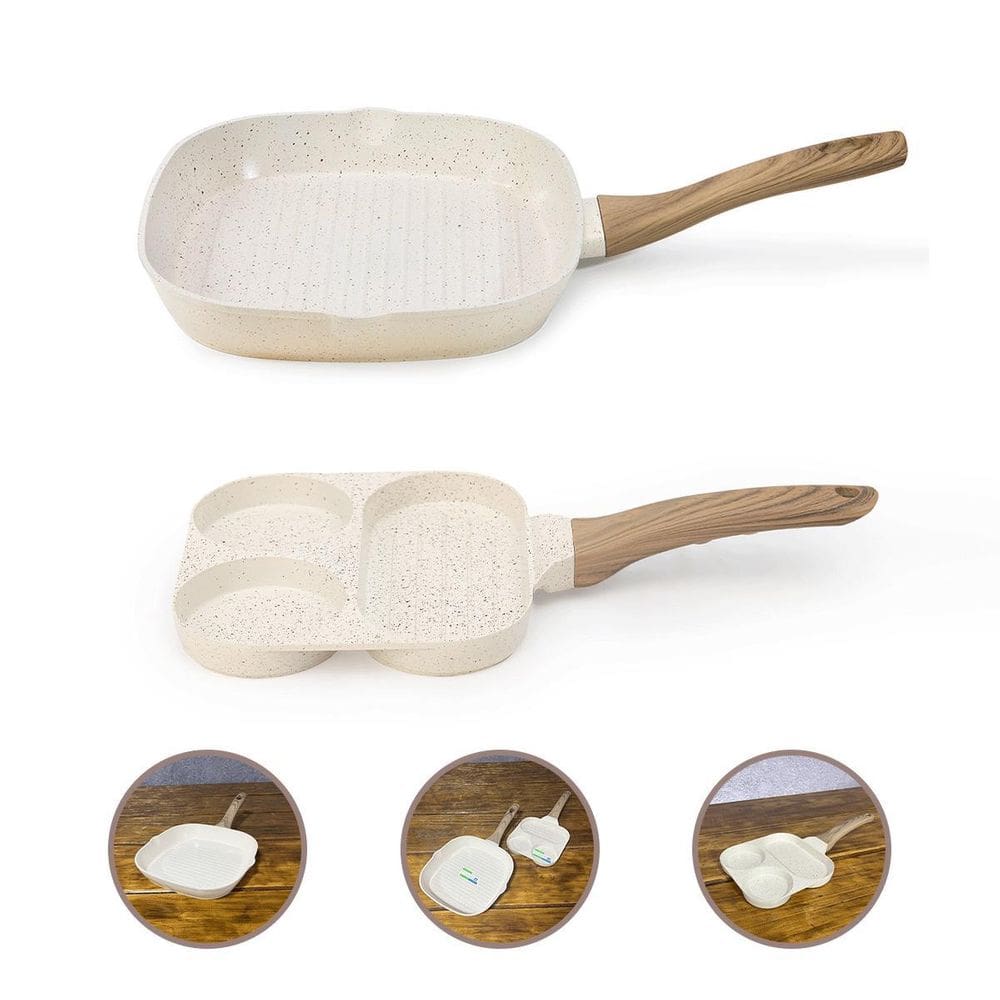 Kit 2 Frigideiras Grill Cerâmico Premium Indução - Vanilla