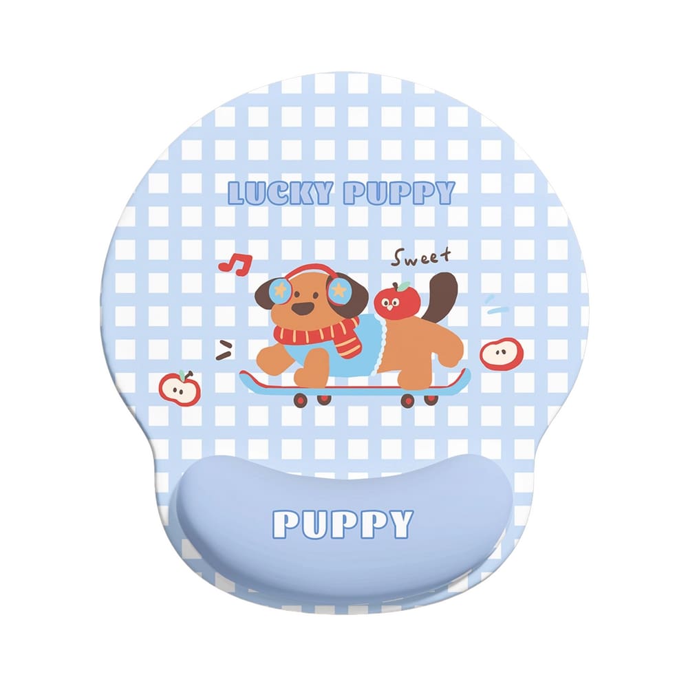 Mouse pad de suporte de pulso Lucky Puppy Design 18,8 x 22,7 cm