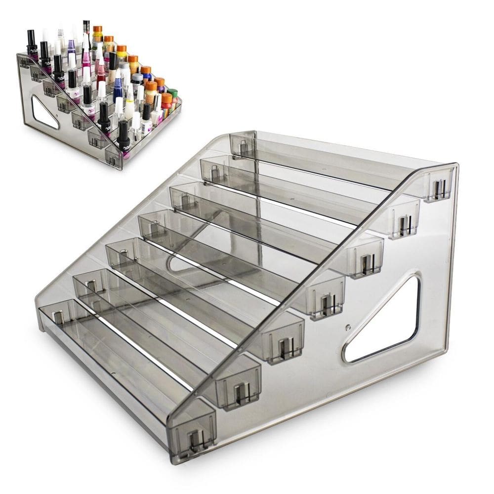 Expositor Suporte Esmalte Acrílico 7 Degraus Preto Para 80Un