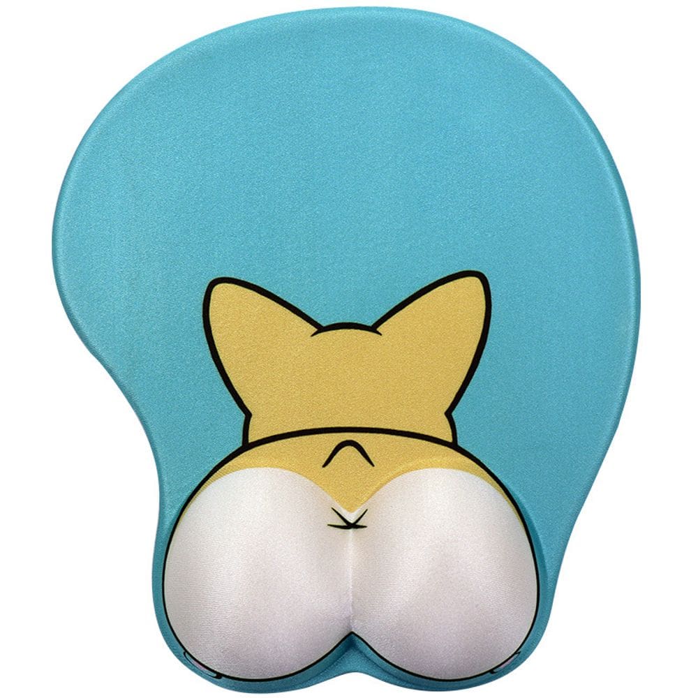 Mousepad de descanso de pulso Cute Corgi Dog 3D Gel Silicone para mesa