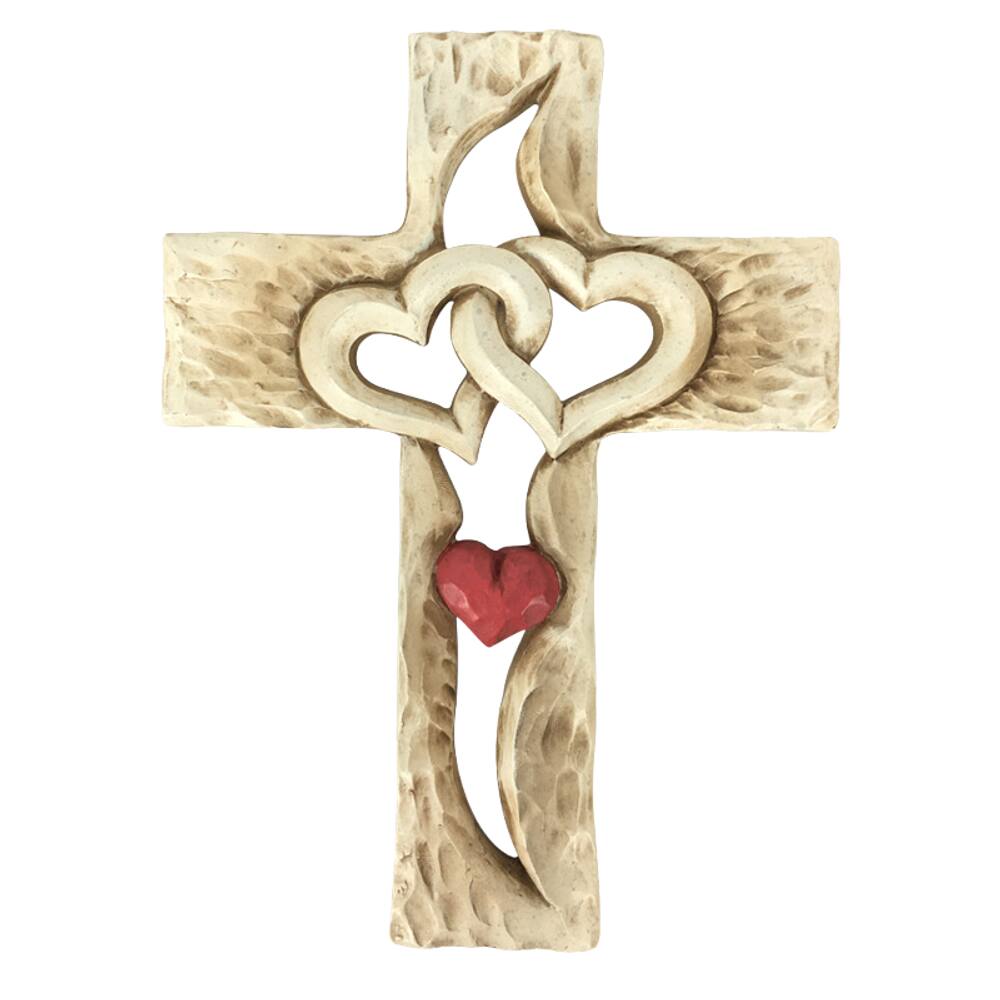 Escultura Heart Cross 17,5 cm Estátuas religiosas de resina