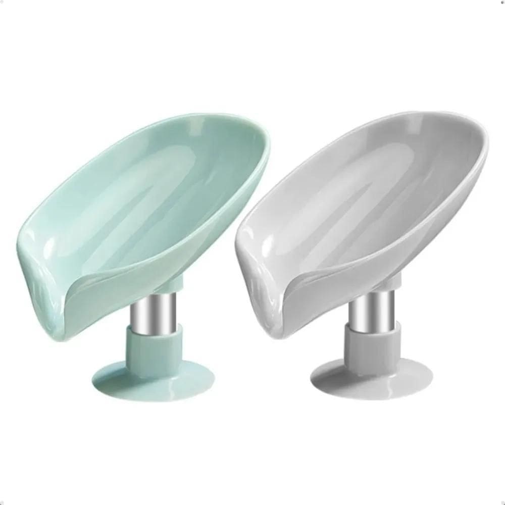 2X Kit 2 Saboneteira Com Ventosa Banheiro Pia Com Saída De Á