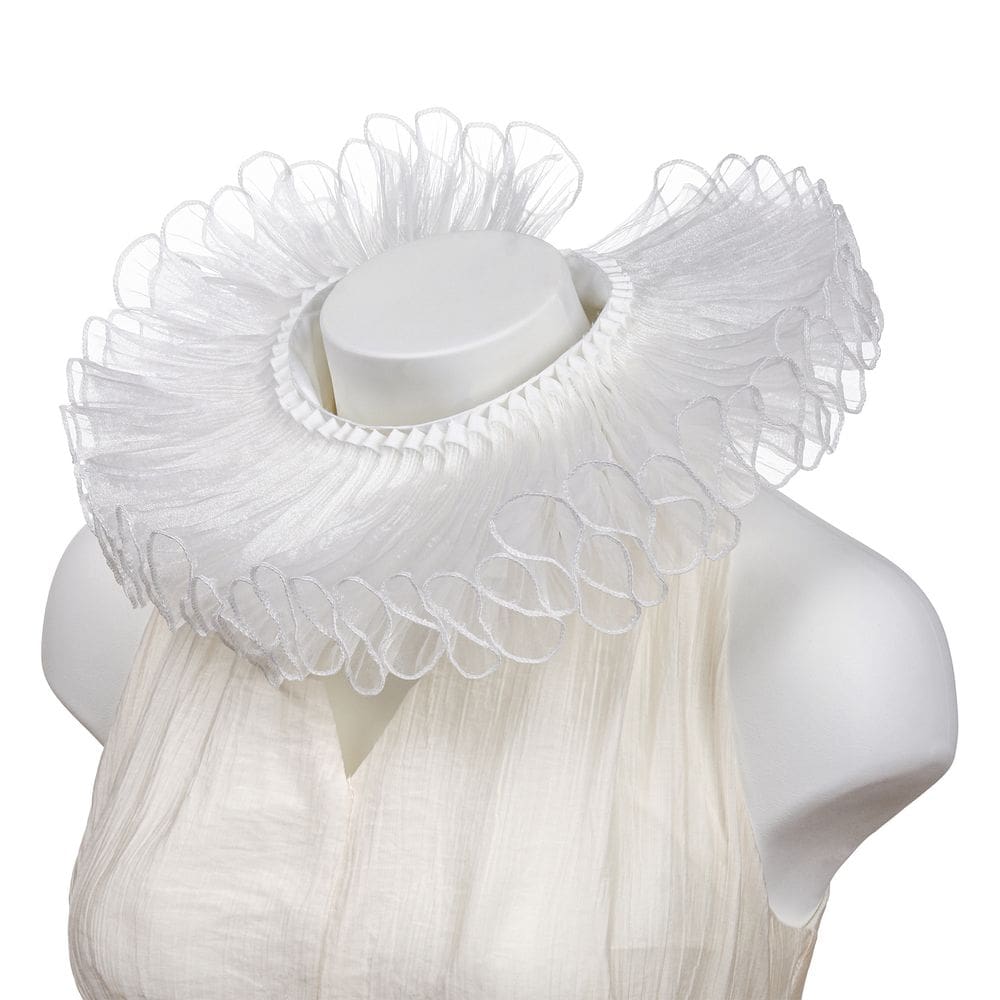 Coleira falsa com babados de estilo elisabetano para mulheres e meninas