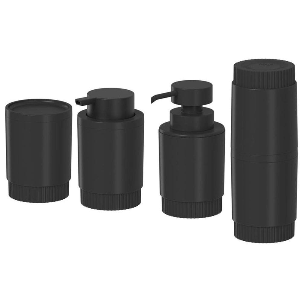 Kit Banheiro Lavabo Dórica 4 Pc Organização De Pia Ou Preto