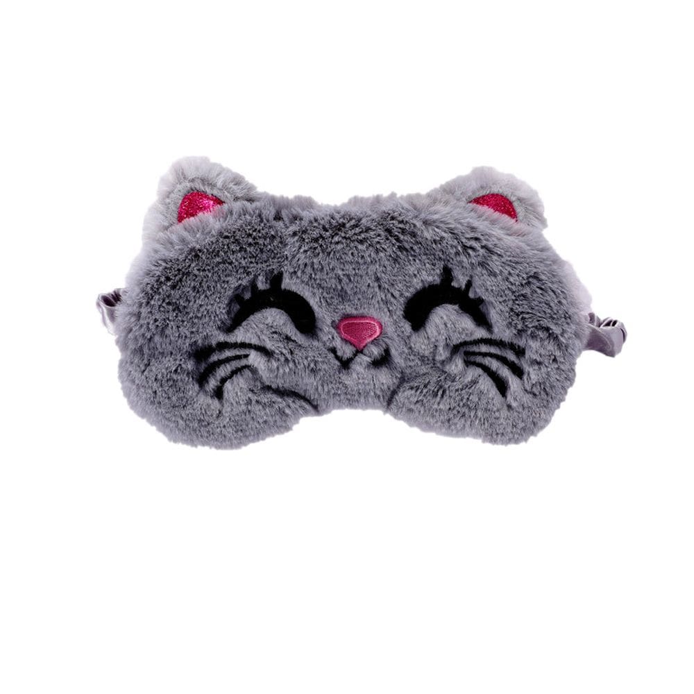 Máscara de dormir Cute Cat Face Plush Soft Cartoon Eye Mask