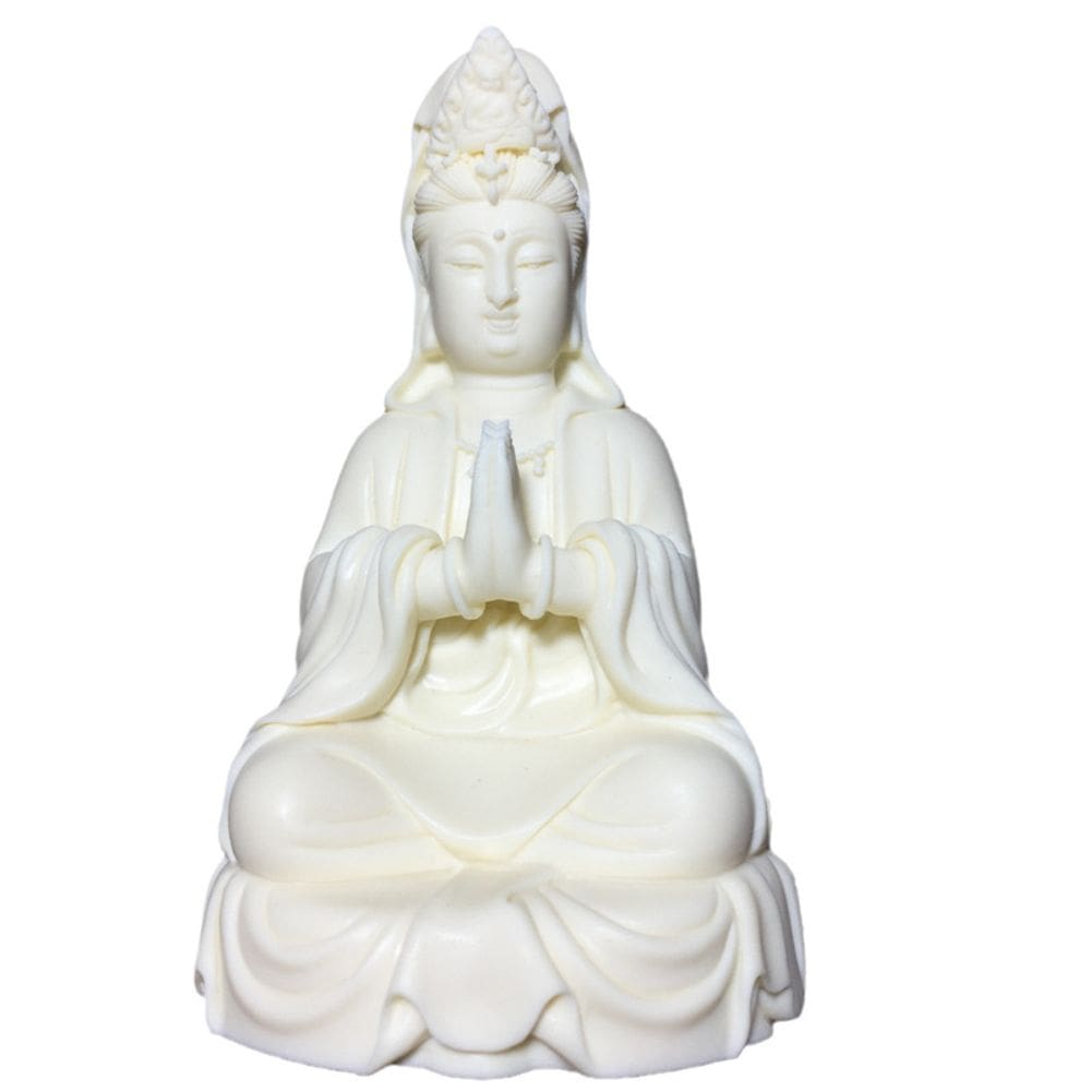Estátua de Buda, resina de marfim, 13 cm, dobrada à mão, Avalokitesvara