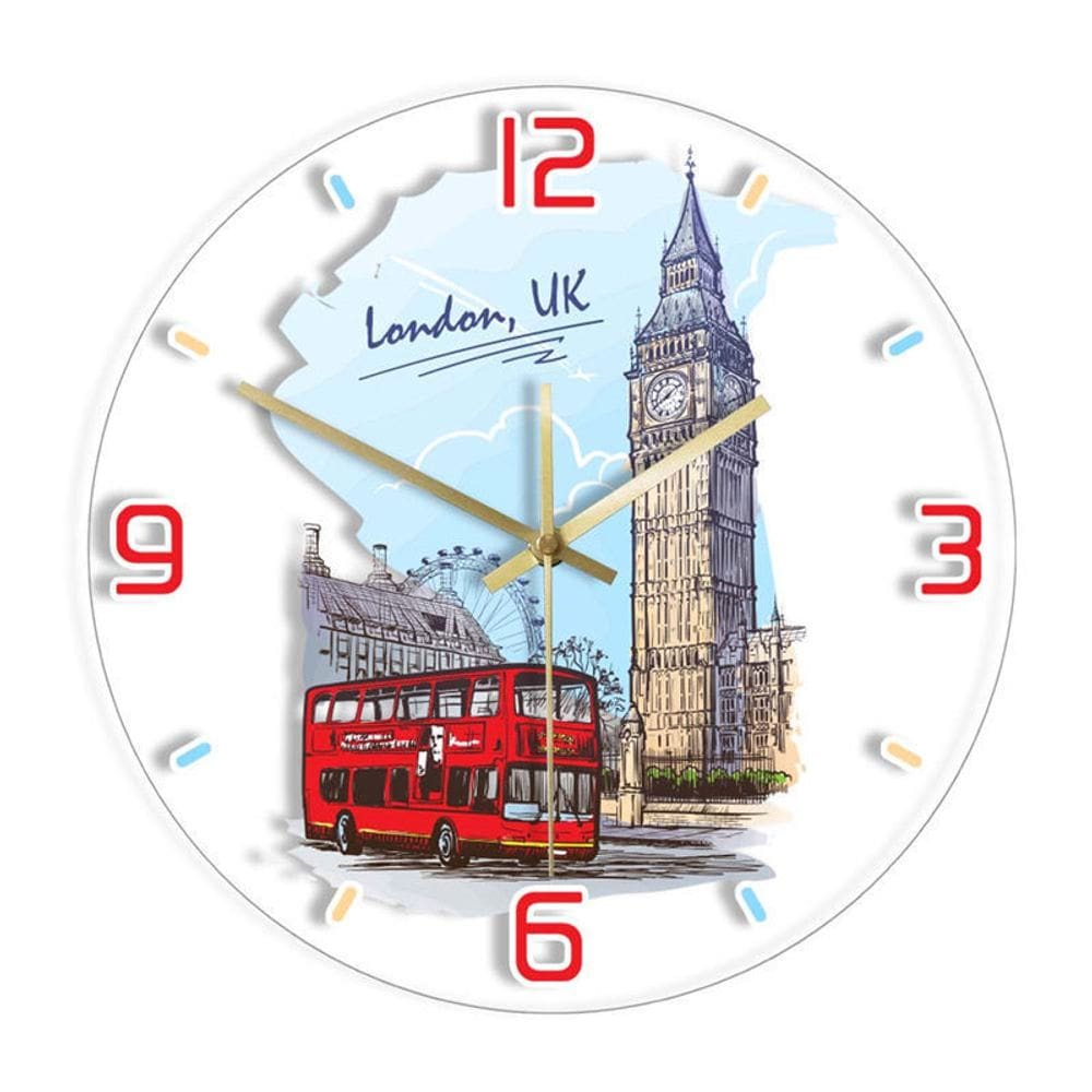 Relógio de parede London Big Ben Design 30 cm, sem tique-taque, silencioso