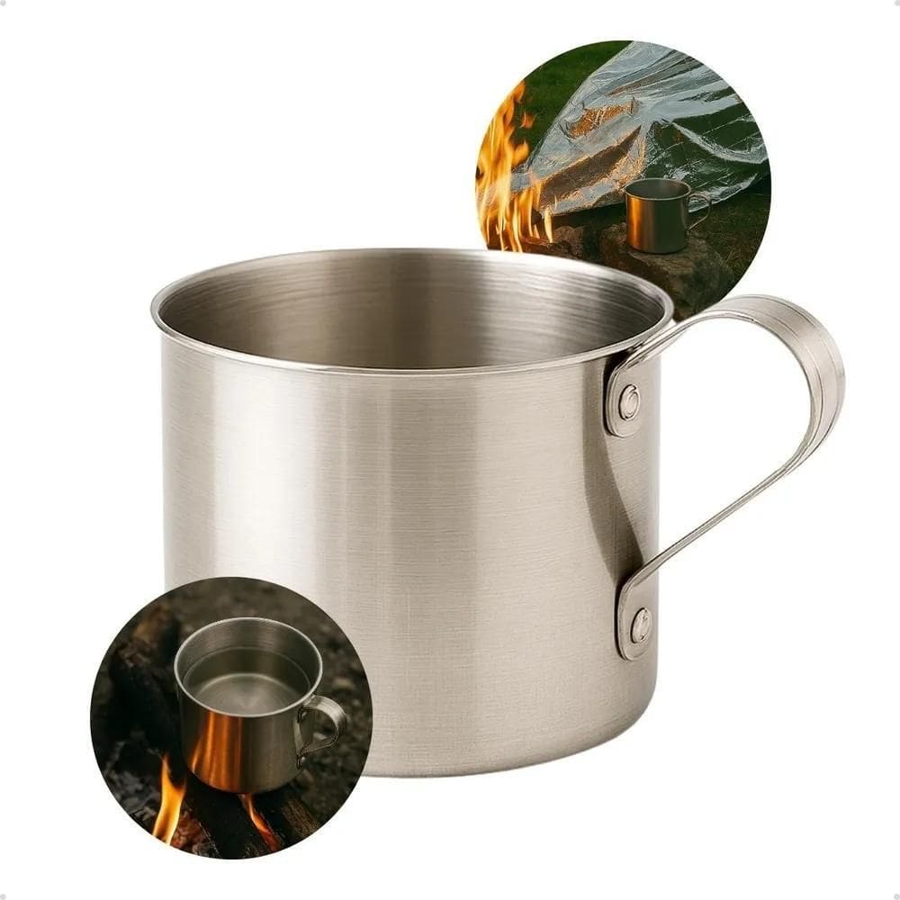 10X Caneca Em Alumínio 700Ml Camping Legendários