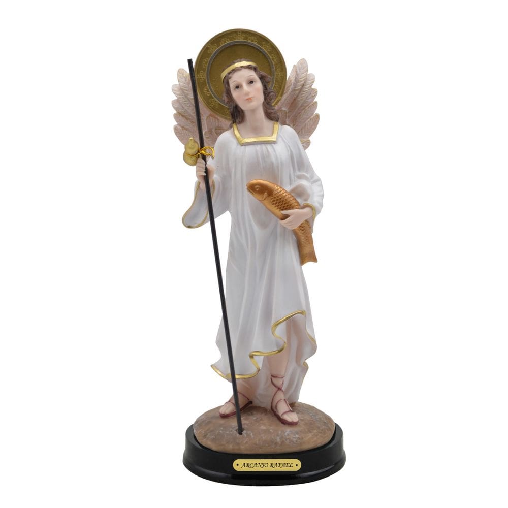 Arcanjo Rafael Imagem Religiosa Resina Feito A Mão 47Cm
