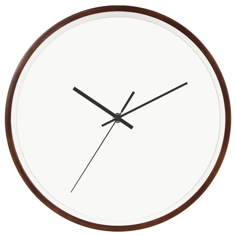 Relógio de parede com moldura de madeira, quartzo silencioso e sem tique-taque de 30 cm