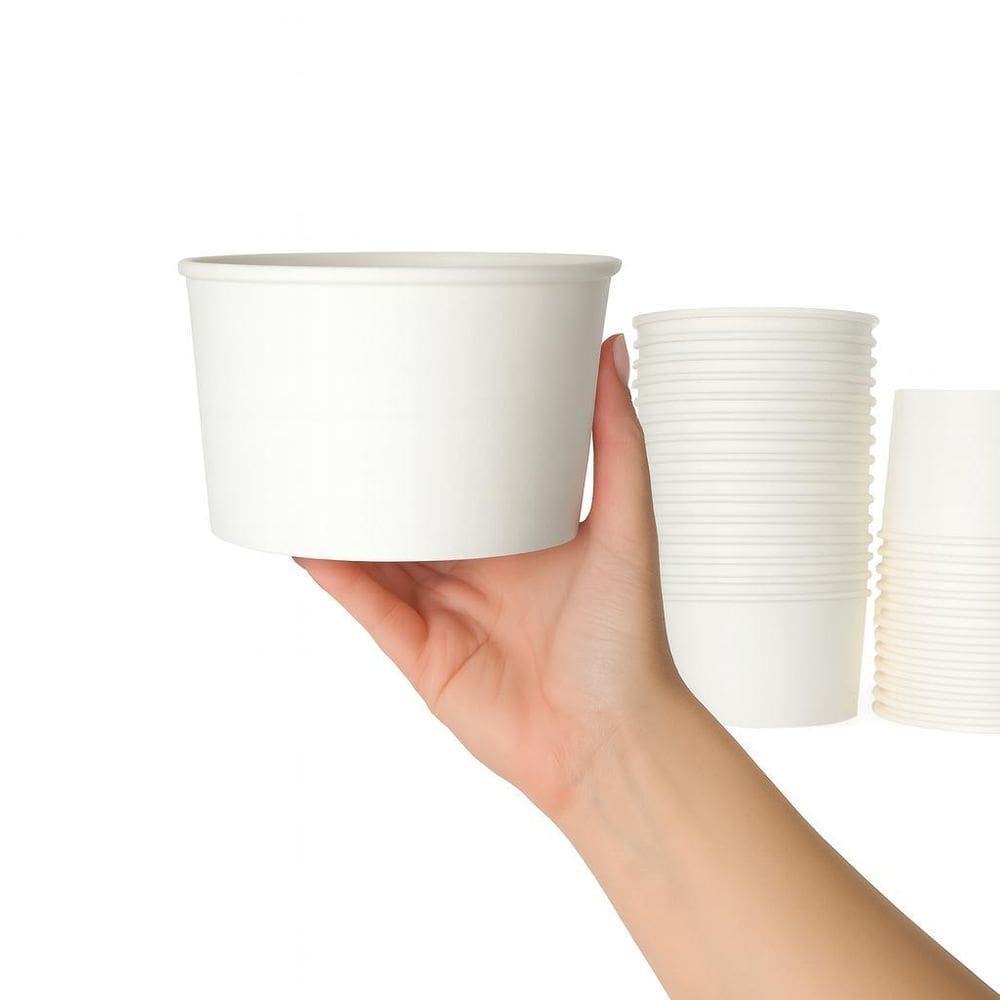 Pote De Papel Descartável Ecológico 100Un Para Gelato 250Ml