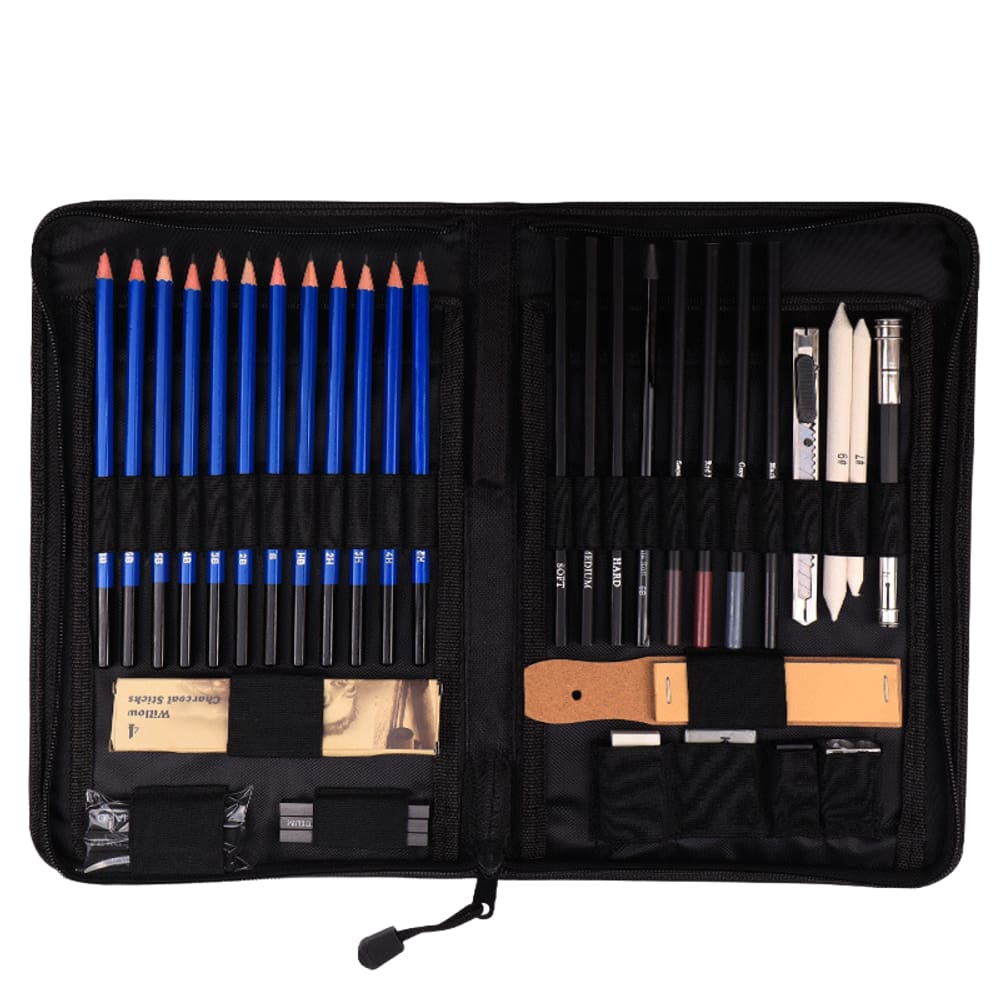 Conjunto de desenho e desenho de 62 peças com lápis de grafite