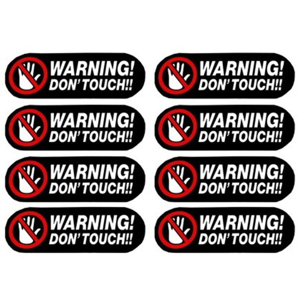 Adesivos de segurança: 8 unidades/lote. Aviso! Não toque! PVC 15x6cm