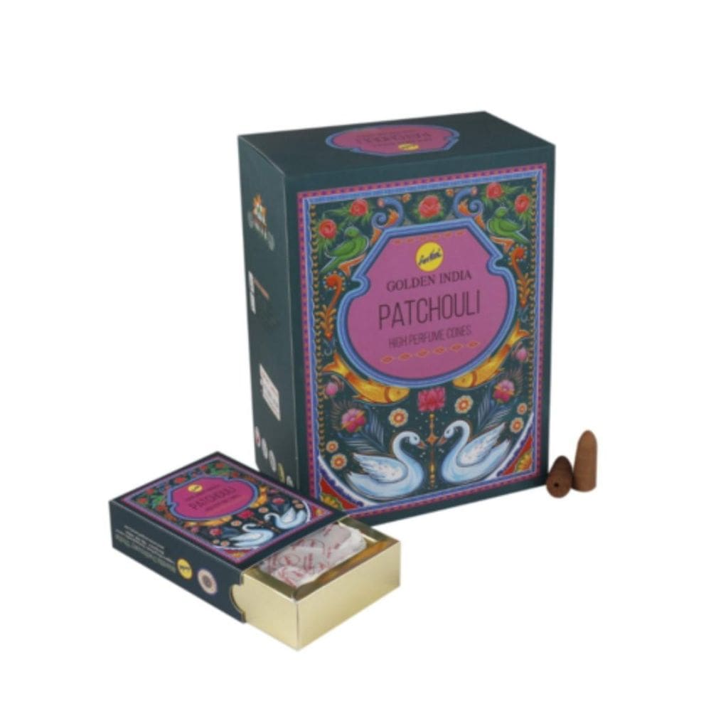 Incenso Cascata Indiano Golden Patchouli 12 Cxs 10 Cones