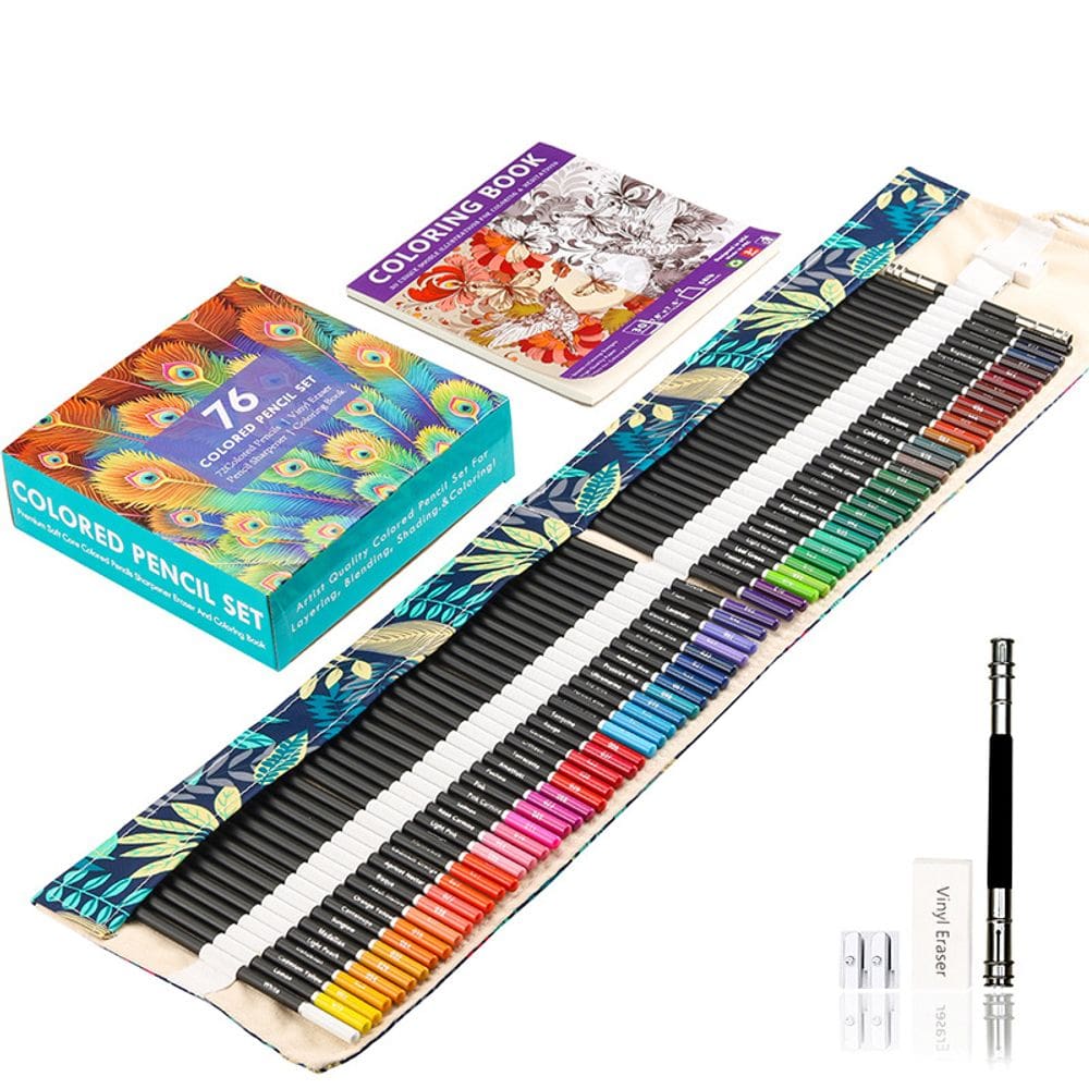 Conjunto de lápis coloridos de 49 peças com lápis de grafite premium