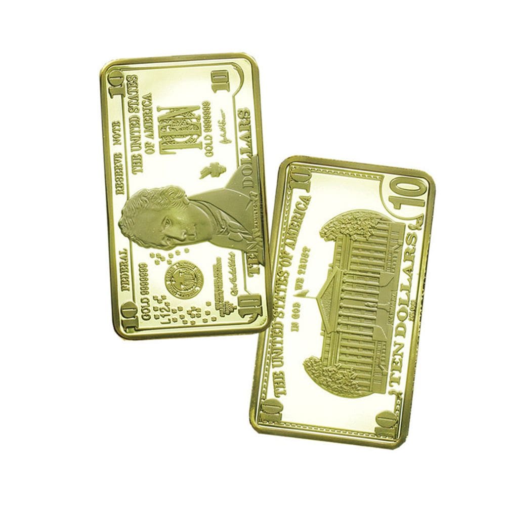Moeda comemorativa de 10 dólares banhada a ouro do presidente dos EUA