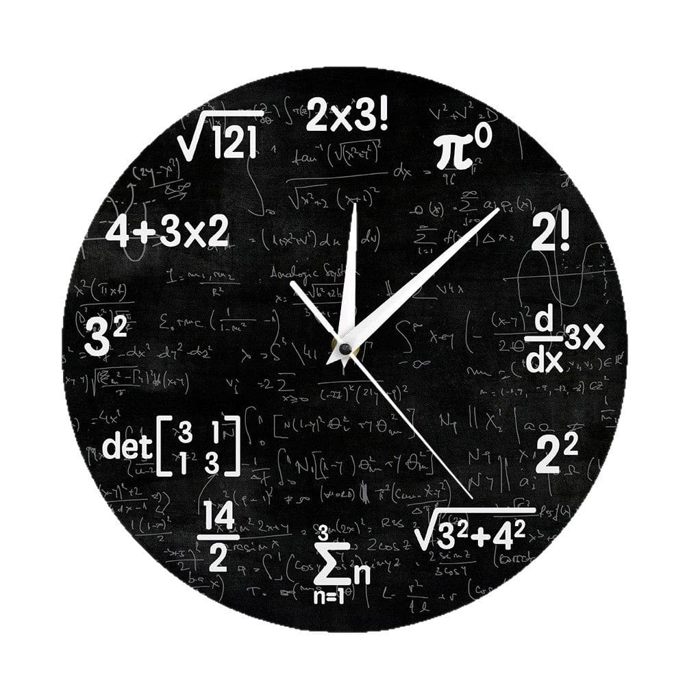 Relógio de parede Creative Blackboard Design Math Equation 30x30cm