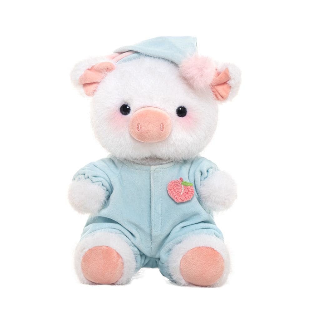 Boneca de brinquedo de pelúcia Soft Cartoon Pig 23,5 cm com pijama azul