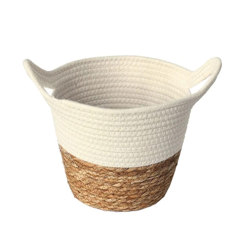Cesto Organizador Trançado 26X22 Multiuso Fibra Natural