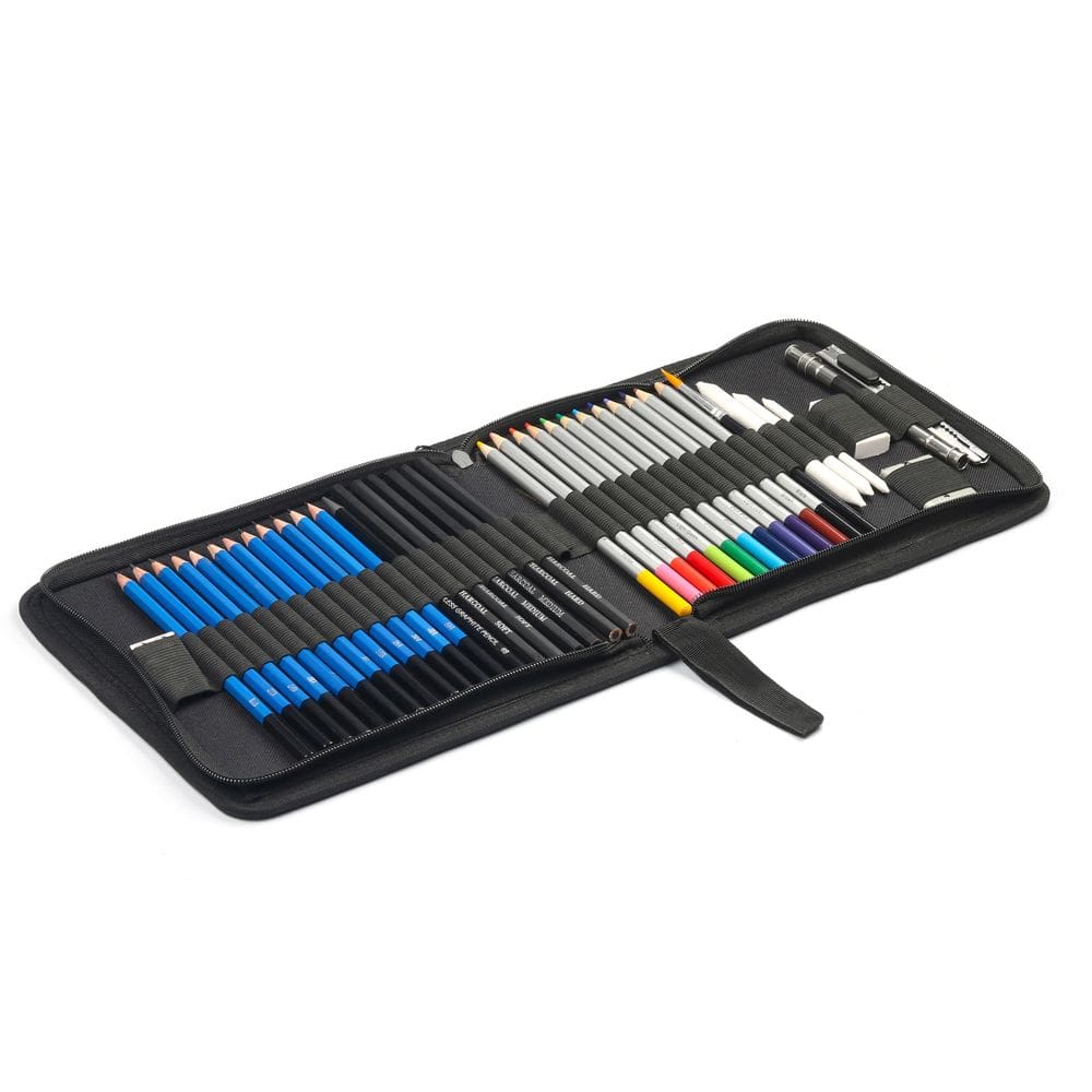 Conjunto de lápis Sketch Professional, 35 unidades com estojo e acessórios