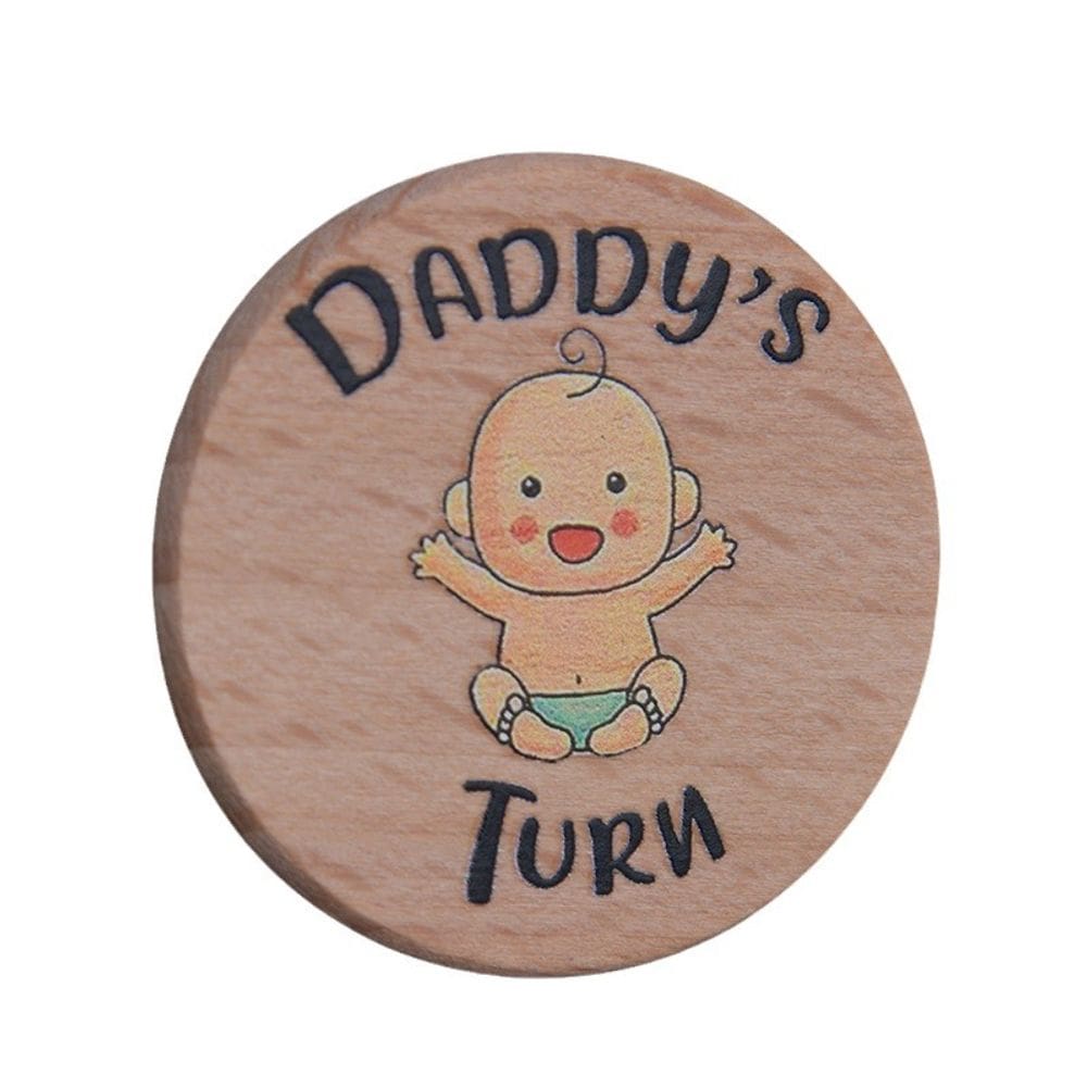 Moeda comemorativa Daddy`s Turn de madeira de dupla face