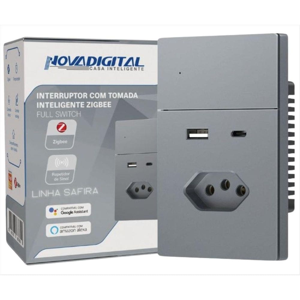 Interruptor Inteligente Novadigital Tomada 20A Usb Tipo C
