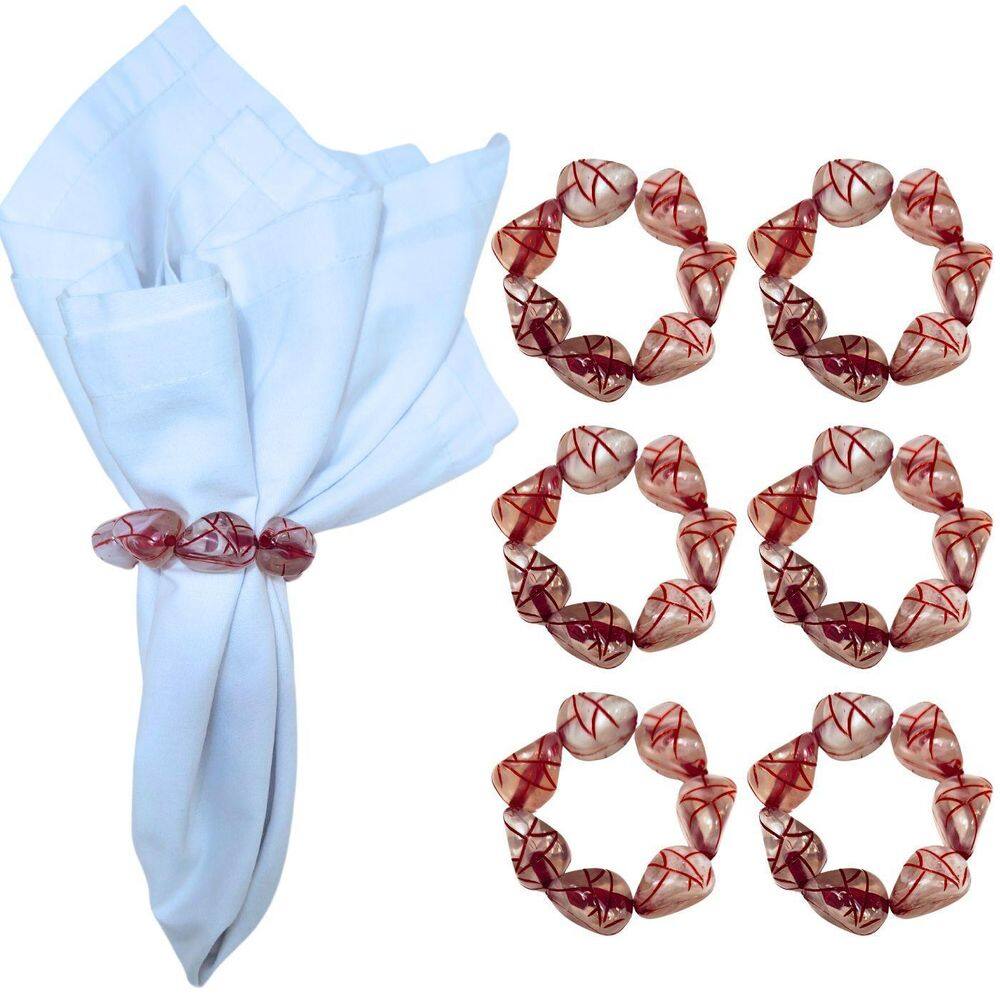 Kit 6 De Argolas De Guardanapo Halloween Neurônios Vermelho