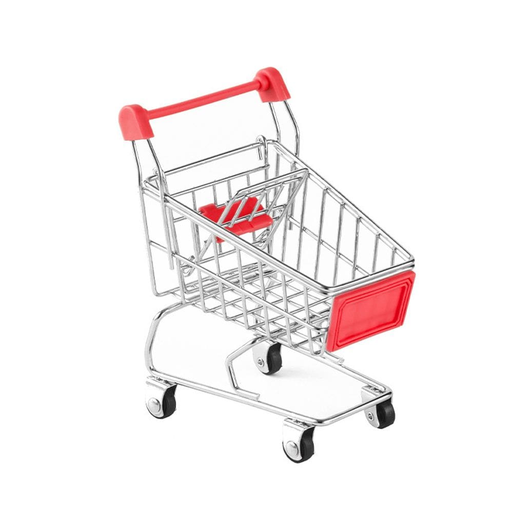 Carrinho de compras de metal em miniatura Dollhouse Furniture em escala 1/12