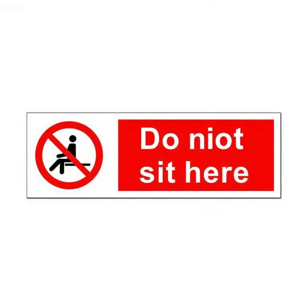 Adesivo Do Not Sit Here, sinal de aviso autoadesivo de PVC de 15x5cm