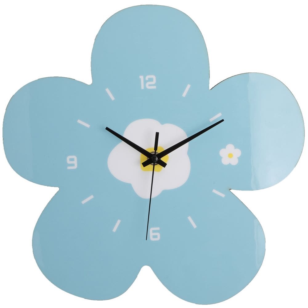 Relógio de parede de plástico em forma de flor, quartzo silencioso de 30 cm