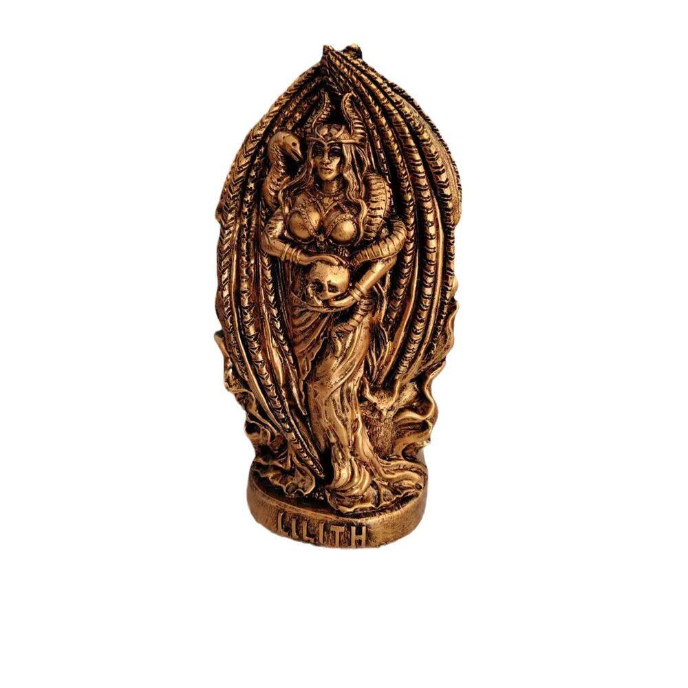 Estatueta de estátua Lilith, resina de bronze, 17,5 cm, mitológica