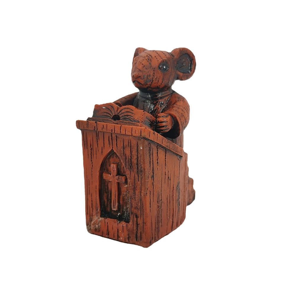 Figura de resina: escultura, rato de igreja, animal em miniatura, Ornam