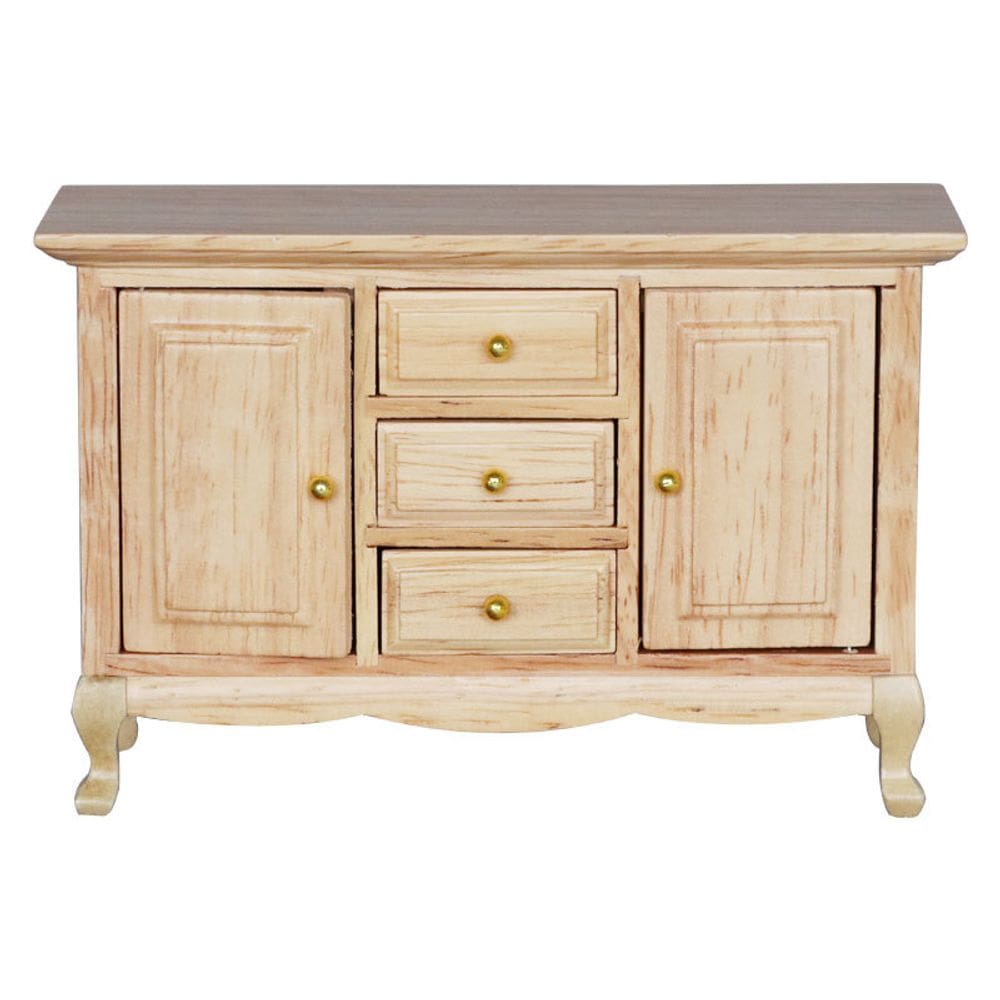 Armário de madeira em miniatura Dollhouse em escala 1:12 com 2 portas