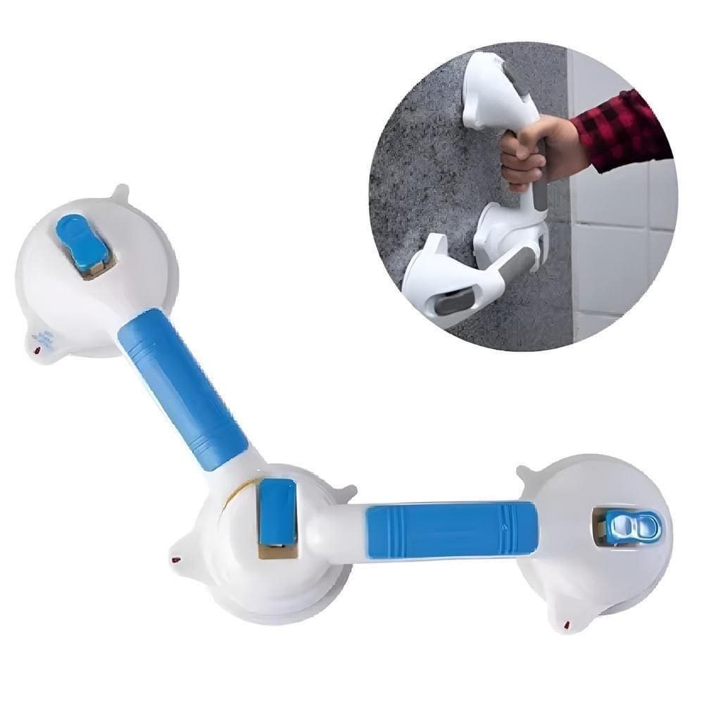 Barra Apoio Tripla Suporte Banheiro Deficiente 2 Em 1 Ventosas Resistente Alca Banho Idoso Ventosa Articulada Portatil