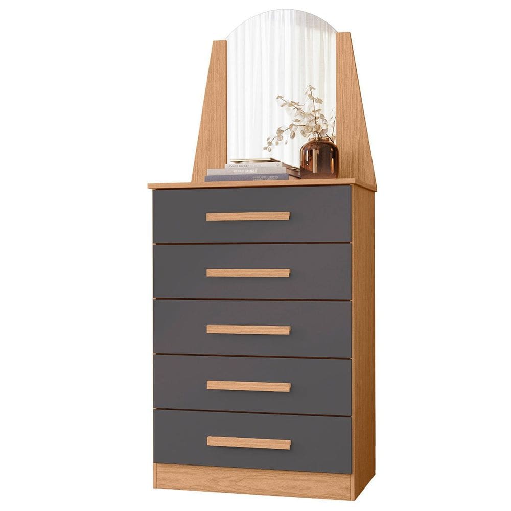 Cômoda 5 Gavetas com Espelho MDP Valentina