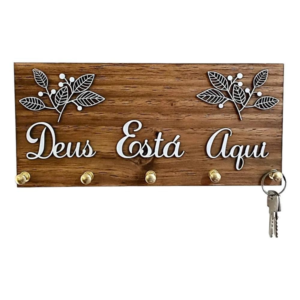 Porta Chaves De Parede Suporte Para Chave Com Frase