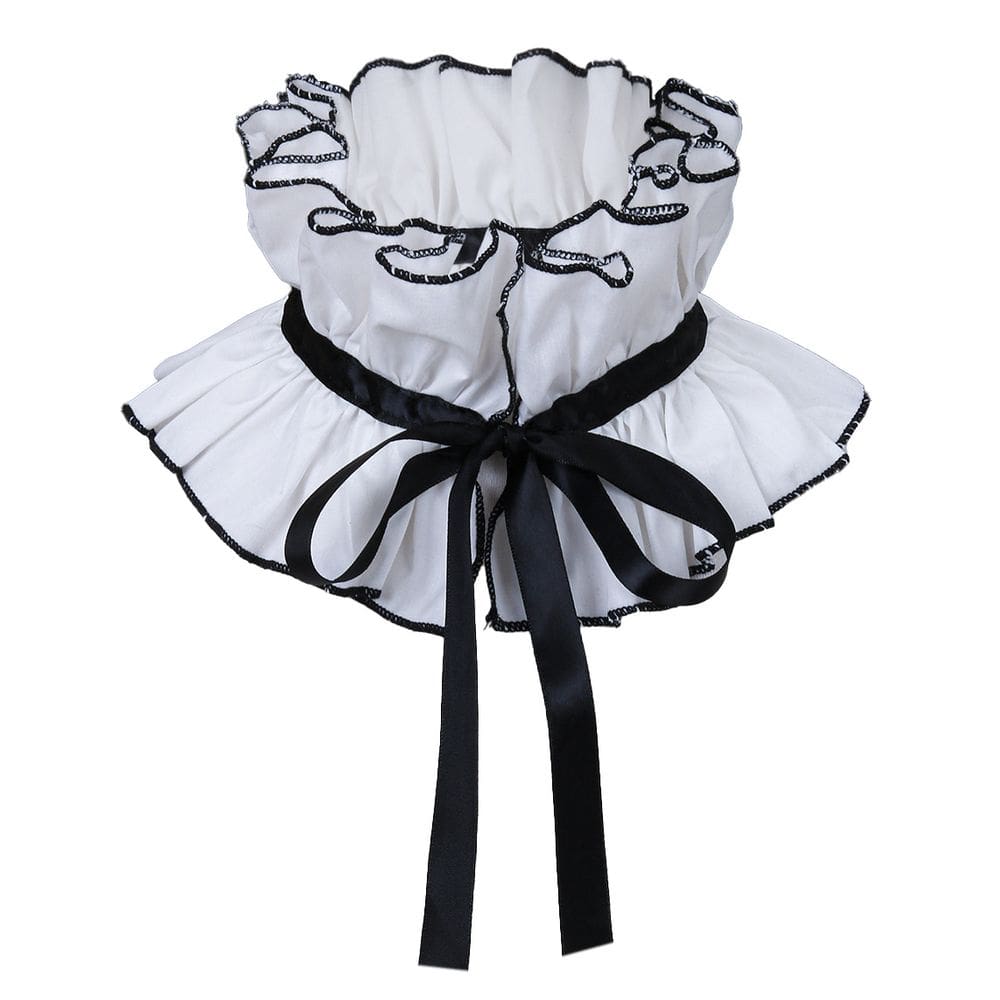 Coleira falsa com babados vitorianos e coleiras removíveis para mulheres