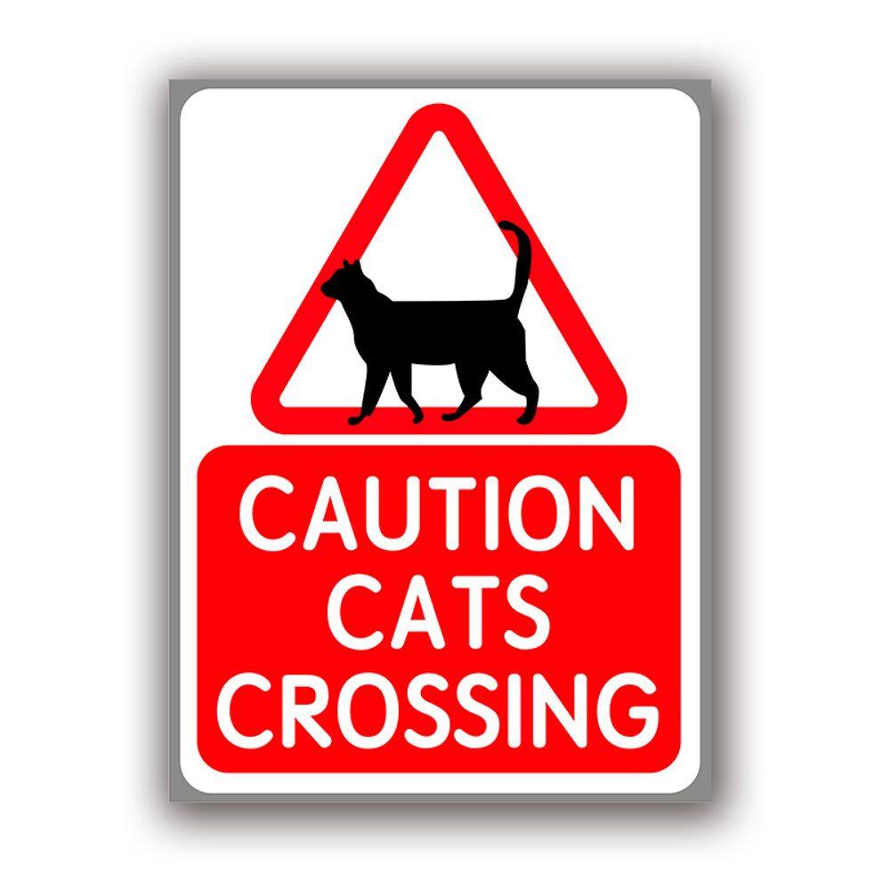 Adesivo Caution Cats Crossing Warning Sign 10 unidades/lote