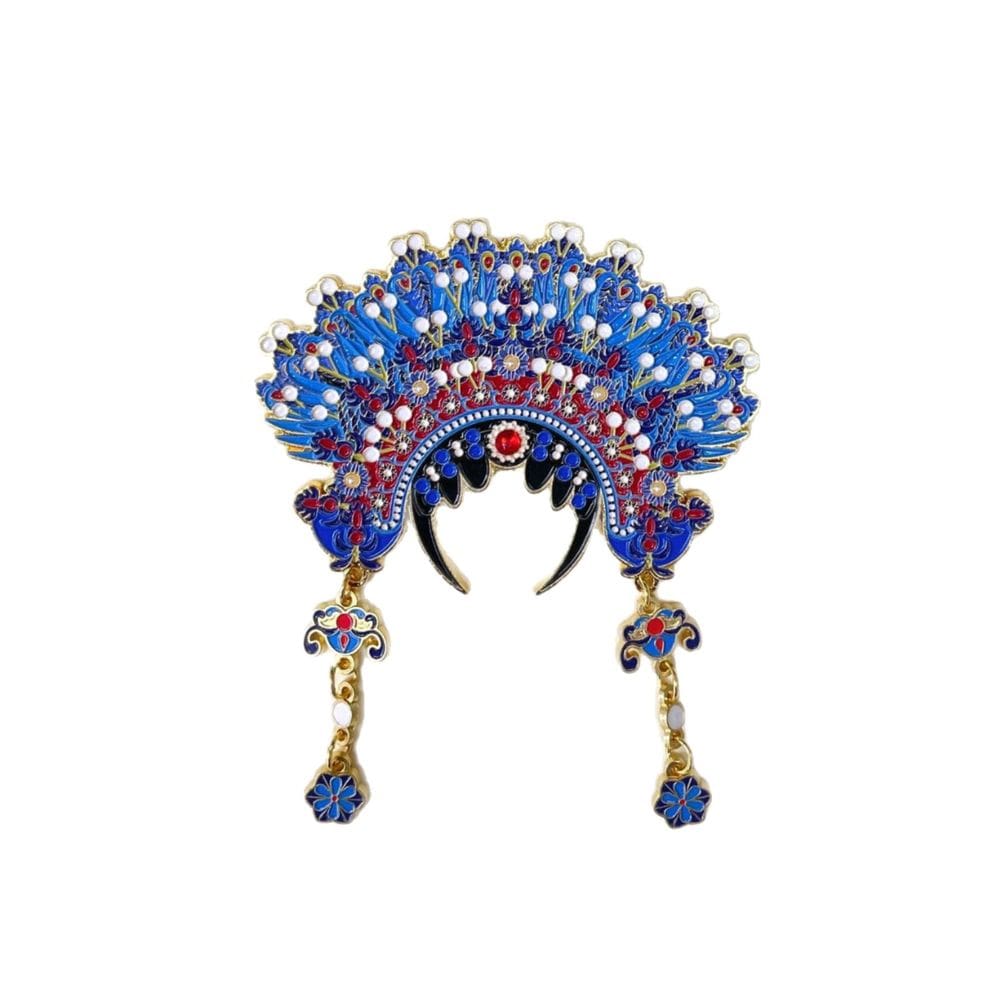 Ímã de geladeira Vintage Chinese Opera Crown Fengguan Metal