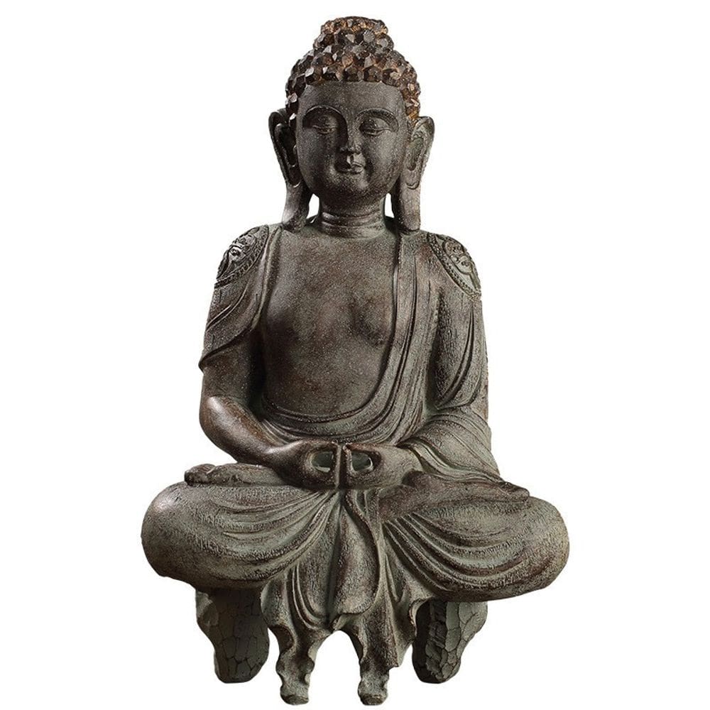 Escultura em resina vintage de figura de Buda de 24,5 cm para decoração de casa