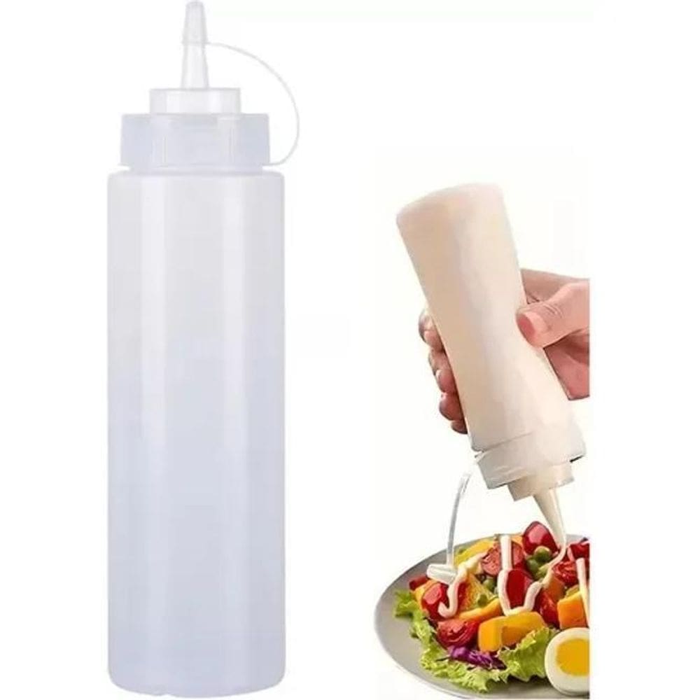 1 Bisnaga Flexível 1L Ketchup Molho Mostarda Lanchonete Cor