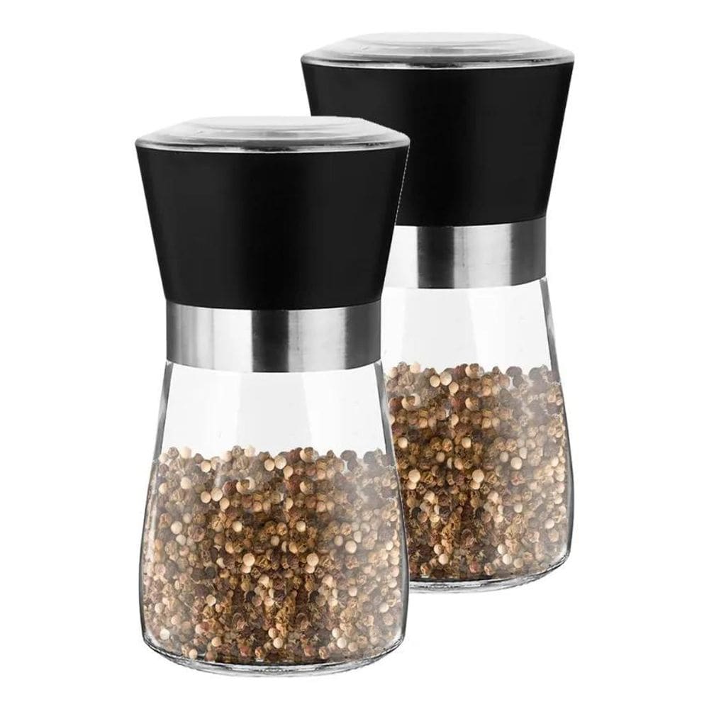 10X Yab - Kit 2 Moedor Manual Pimenta Sal Grosso Temperos E