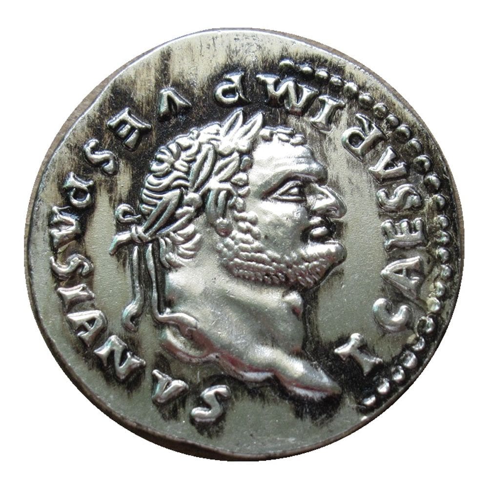 Moeda comemorativa do Império Romano 38 mm de cobre com banhado a prata