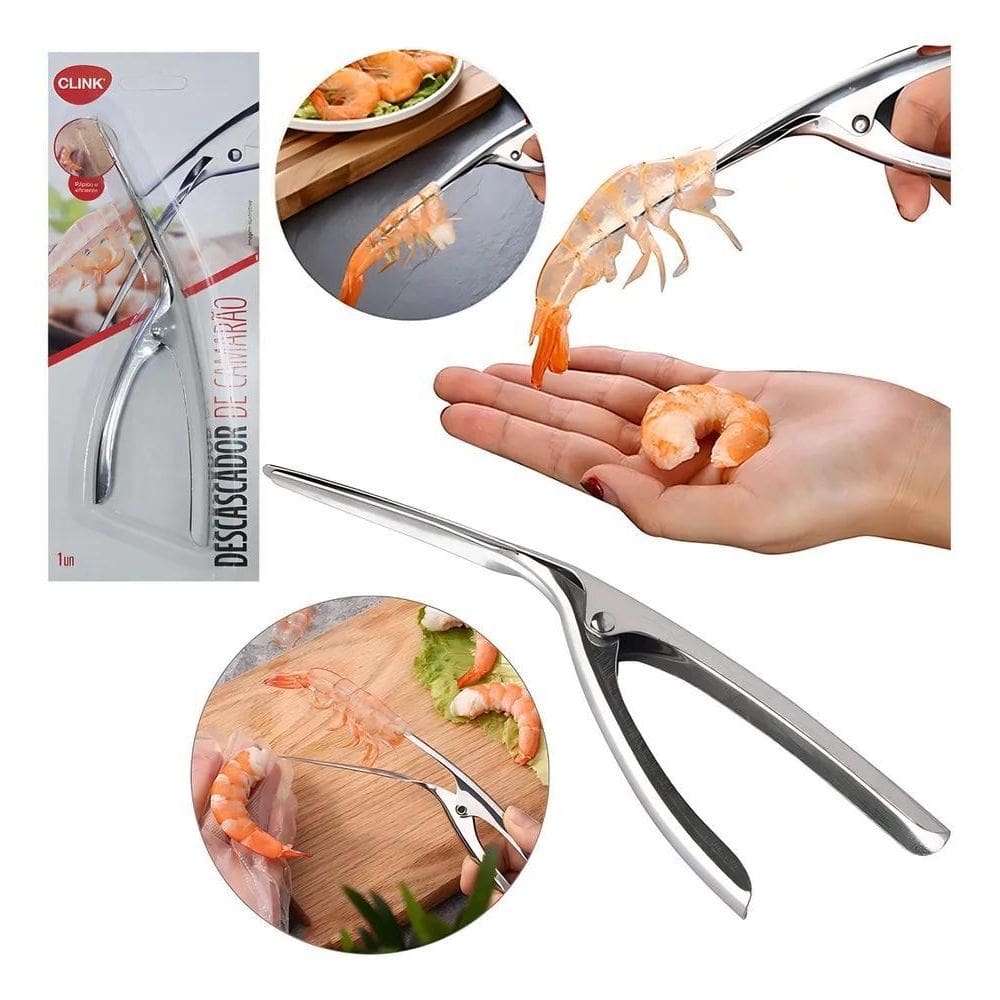 3X Descascador De Camarão De Inox Na Cartela