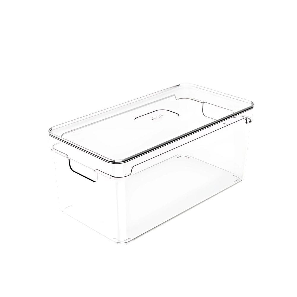 Organizador De Armários Com Tampa Transparente 30Cm Clear Ou