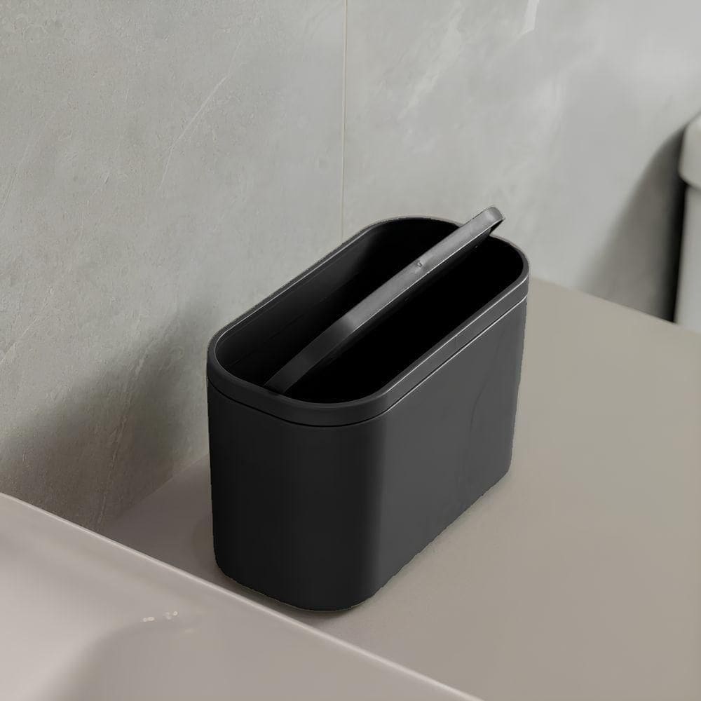 Lixeira Basculante Compacta 1l Preta - Estilo Moderno E Praticidade Para Todos Os Ambientes